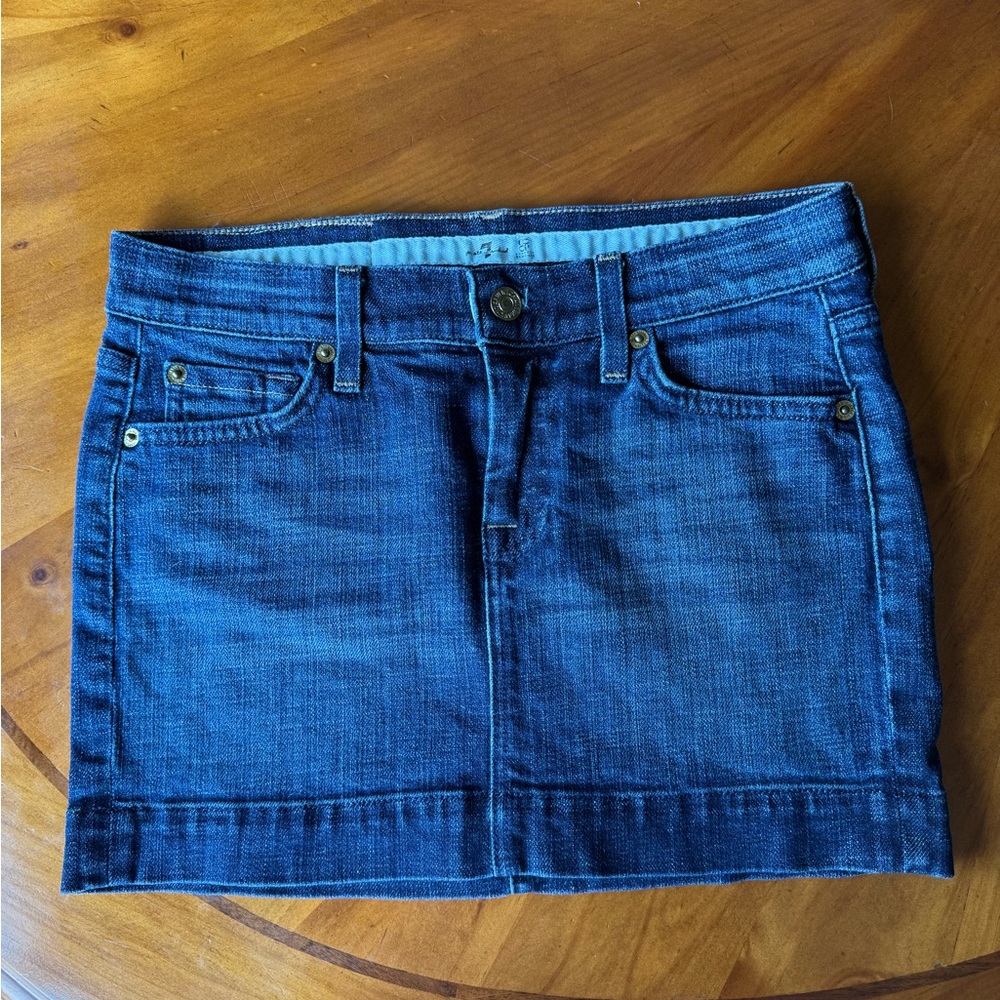 7 For All Mankind Blue and Gold Mini Skirt Casual